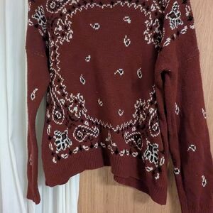 Madewell Hankerchief Red Patterned Sweater 🍒